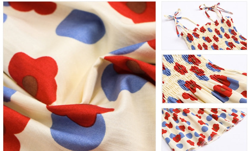 Vestido Princesa Bebé Niña Falda Mariposas Estampado Floral — Algodón