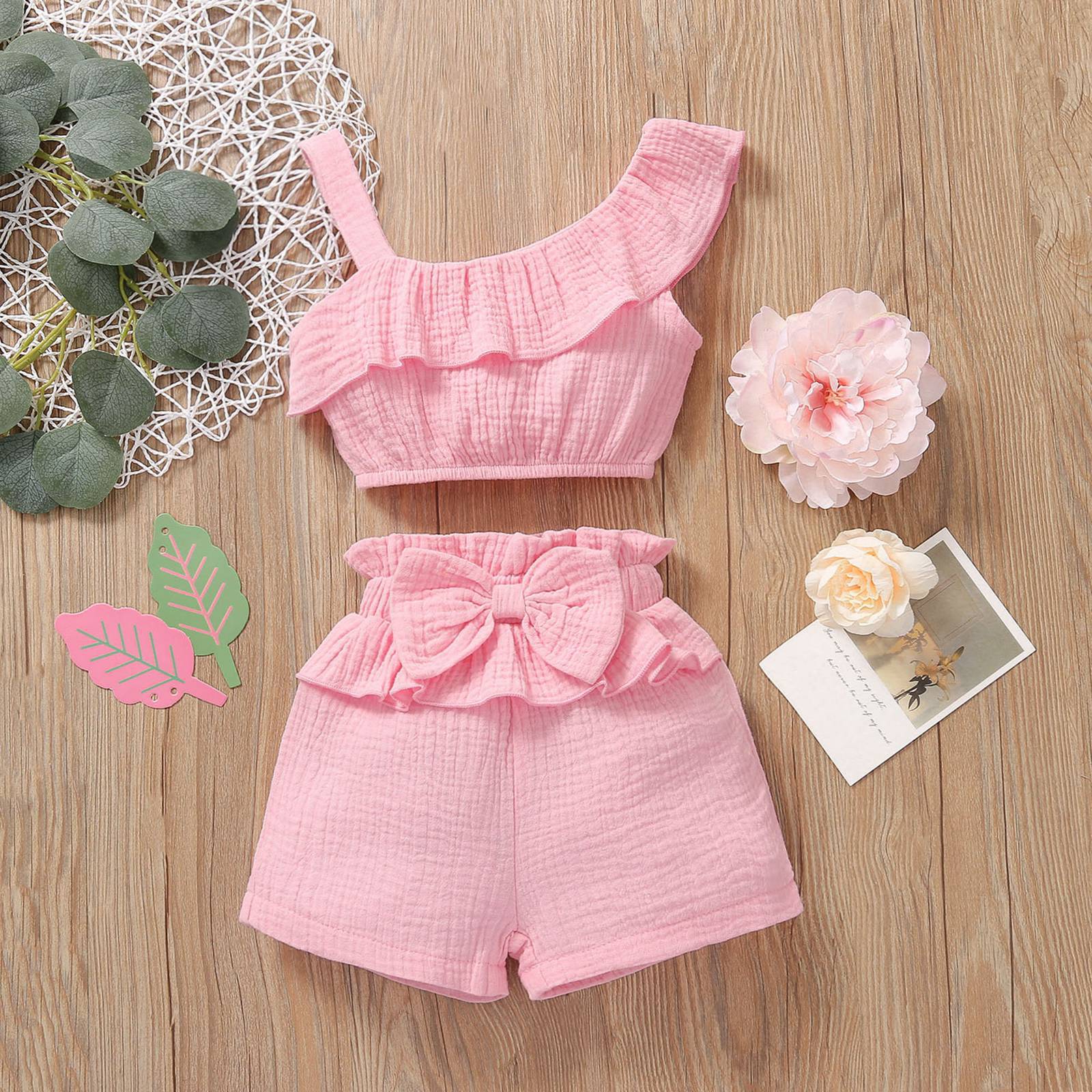 Traje Bandolera Color Liso para Bebé Niña — Algodón