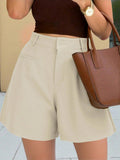 Pantalones Cortos Holgados Talle Alto Pierna Recta Casual para Mujer