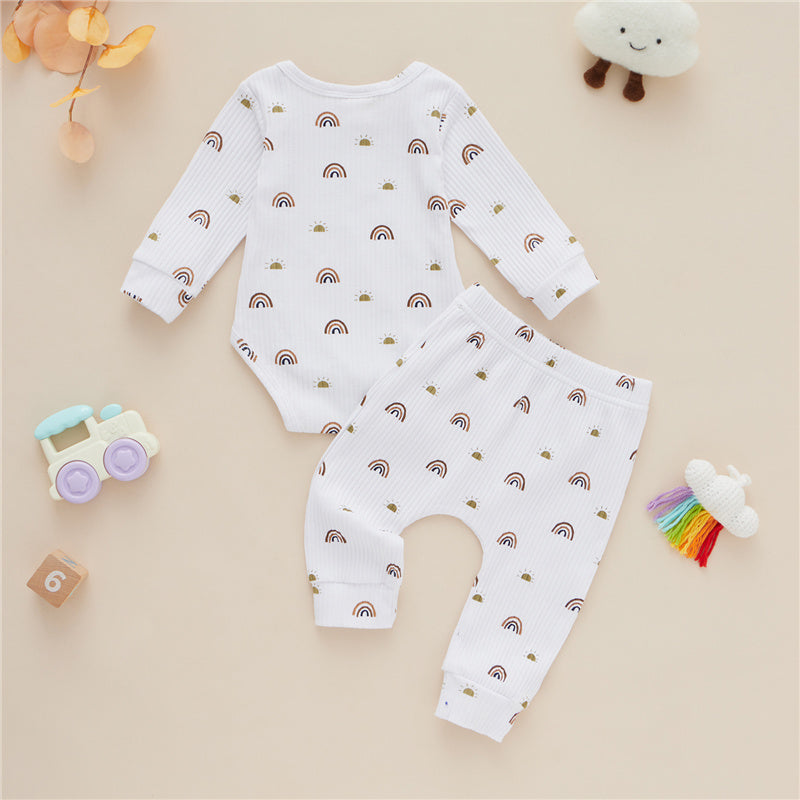 Conjunto de Algodón para Bebé Estampado Arcoíris