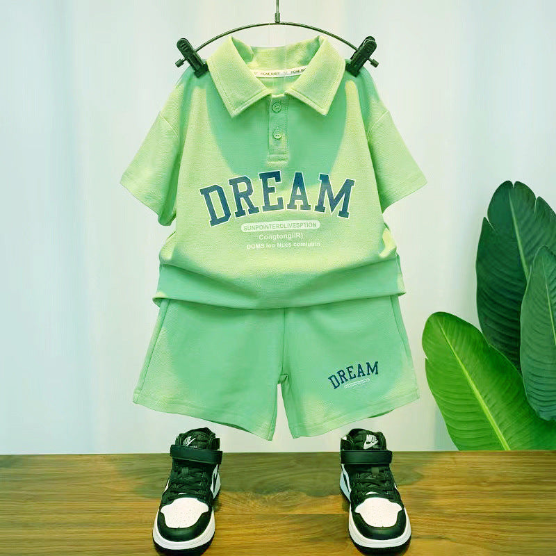 Shorts and short-sleeved set, casual sportswear.