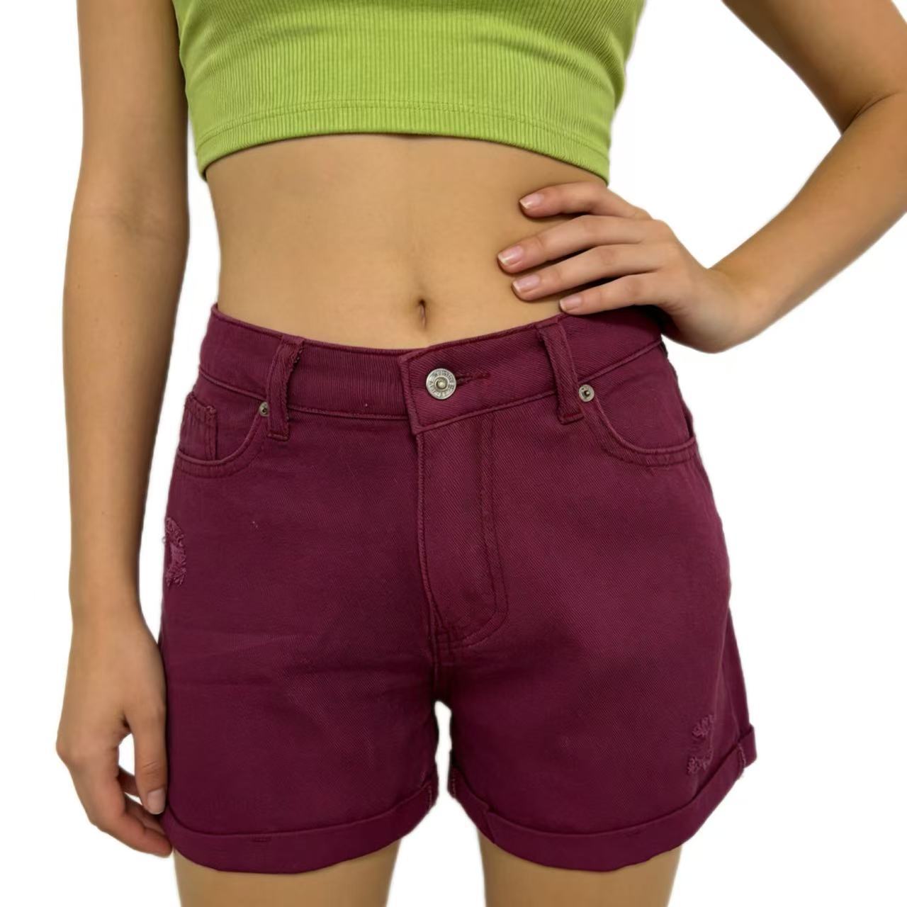 Shorts vaqueros casuales de estilo retro desgastado
