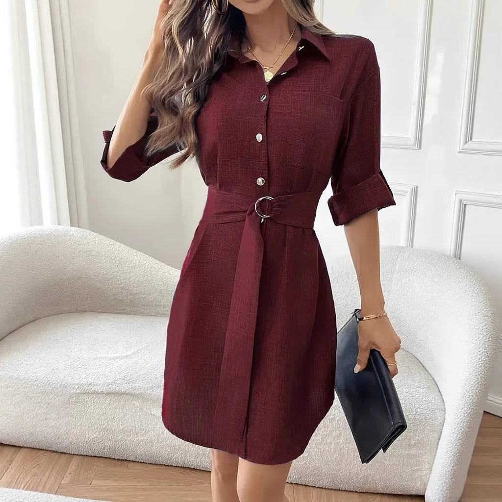 Vestido camisero de moda para vestir