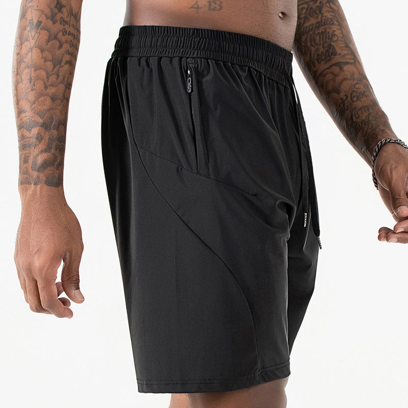 Pantalones cortos deportivos casuales de verano para hombre, holgados, de seda helada, de secado rápido y transpirables, ideales para correr y entrenar.