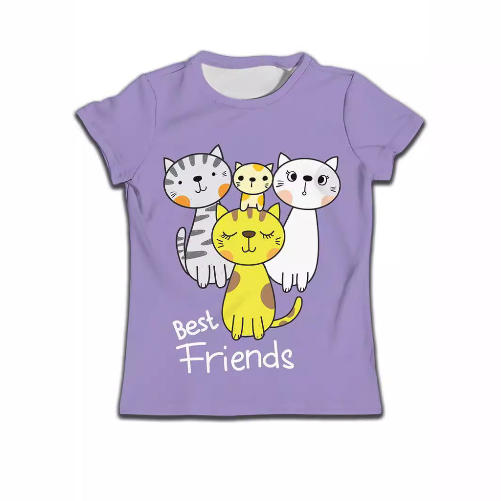Camiseta Infantil con Estampado de Dibujo — Algodón Niños
