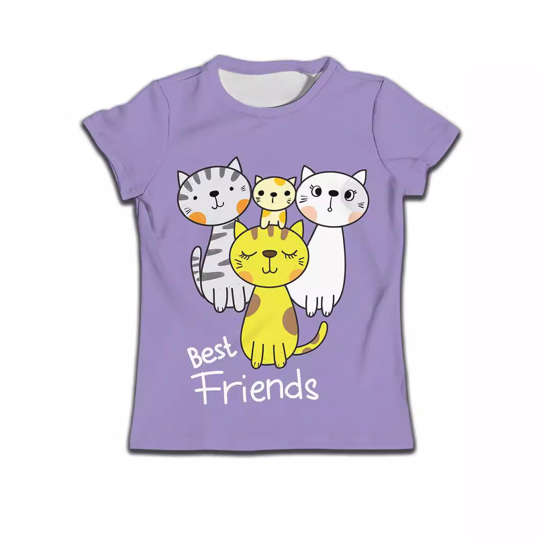 Camiseta Infantil con Estampado de Dibujo — Algodón Niños