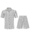 Conjunto informal de camisa y pantalón corto holgado para hombre, ideal para vacaciones.