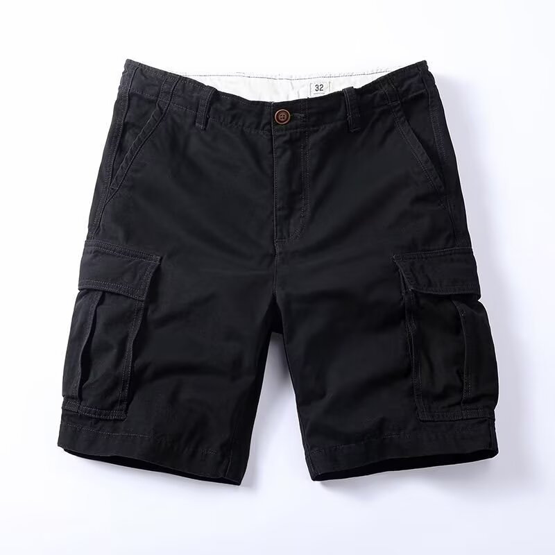Pantalones cargo de estilo retro para hombre, de corte relajado y largo medio, con múltiples bolsillos.