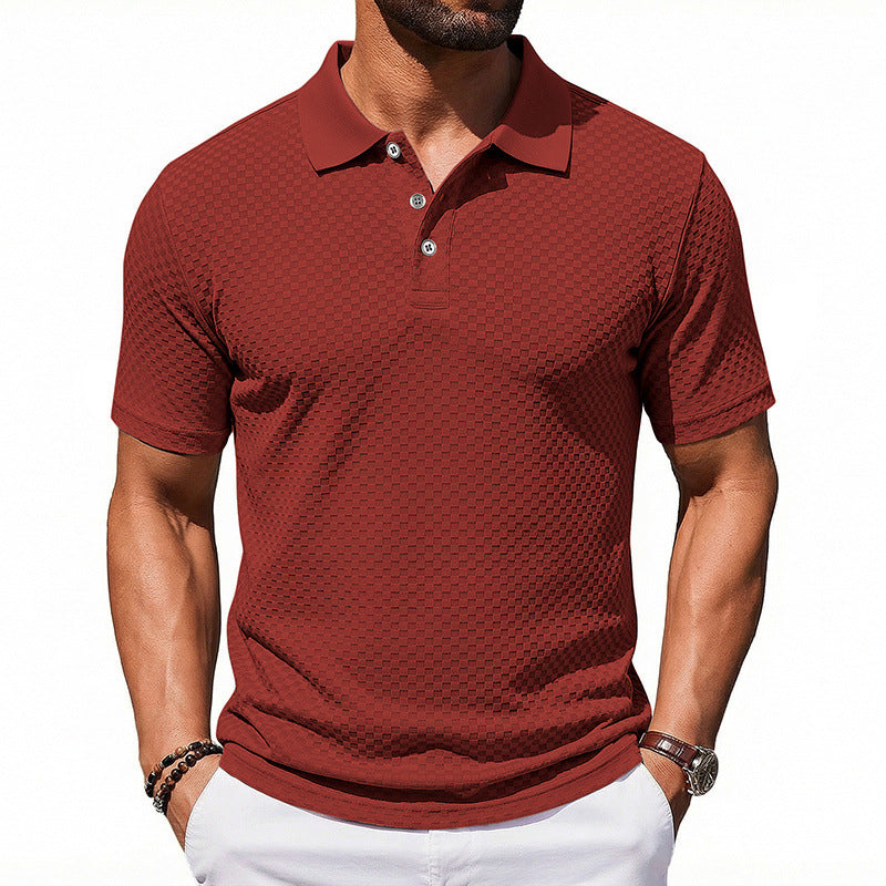 Polo de cuadros para hombre, transpirable