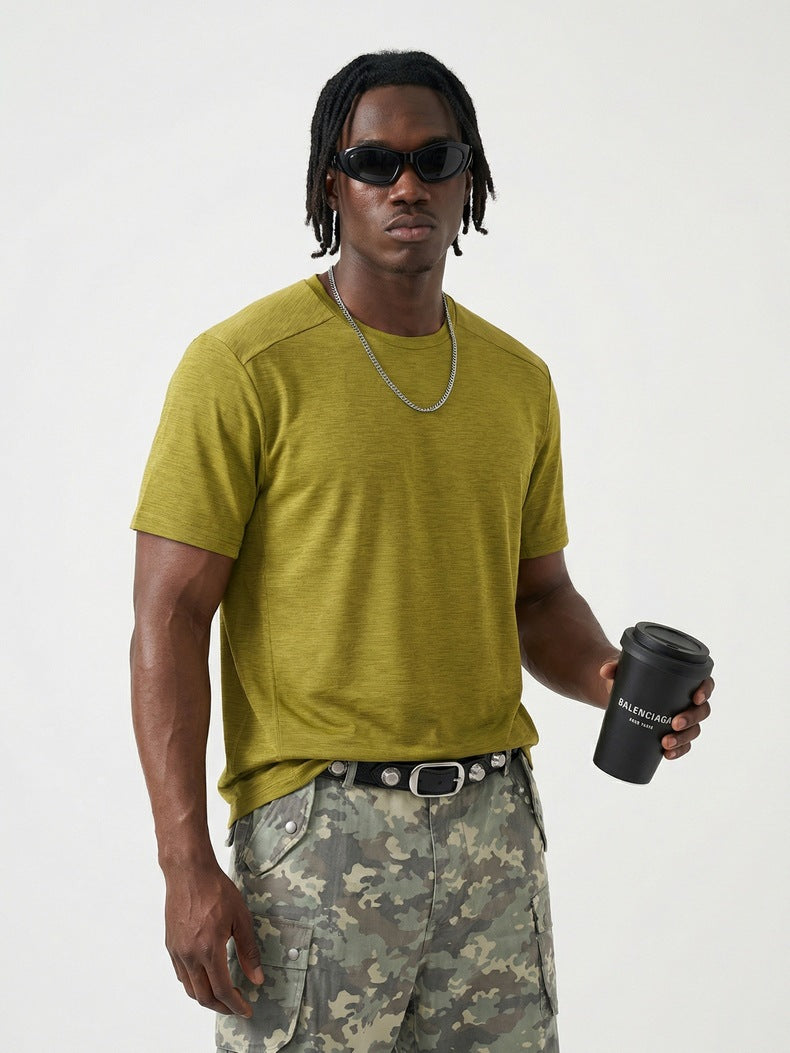 Camiseta de manga corta para hombre, transpirable y de secado rápido, ideal para actividades al aire libre.