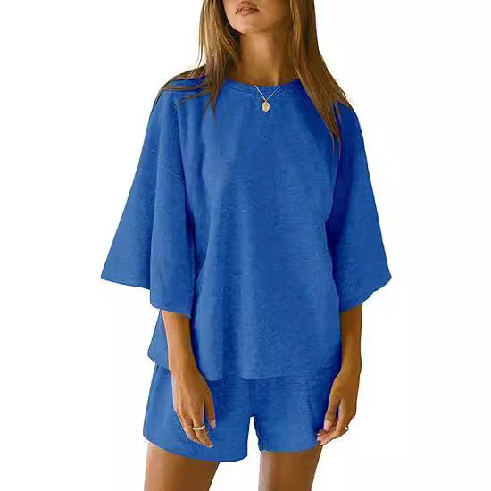 Conjunto casual de moda para mujer con shorts de cintura elástica