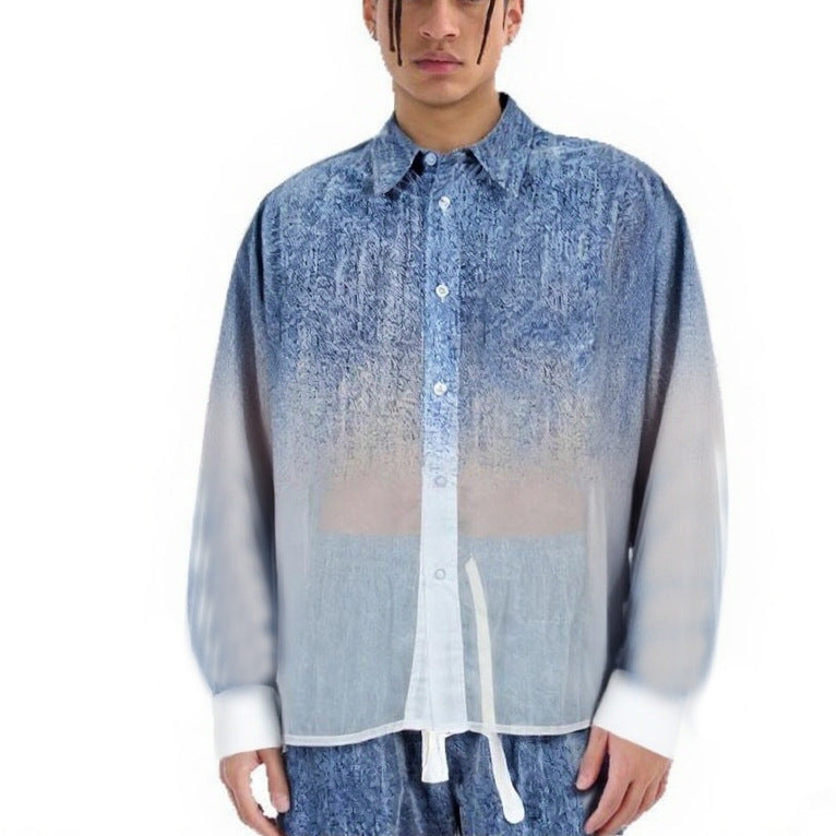 camisa fina y trasparente de dos colores
