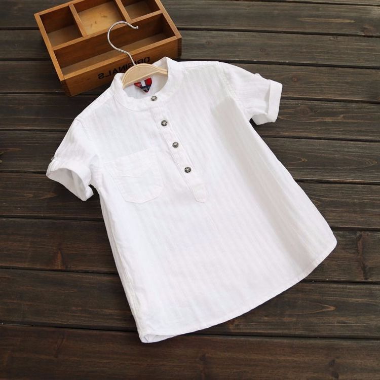 Camiseta de Lino de Vestir para Niño — Elegante y Transpirable