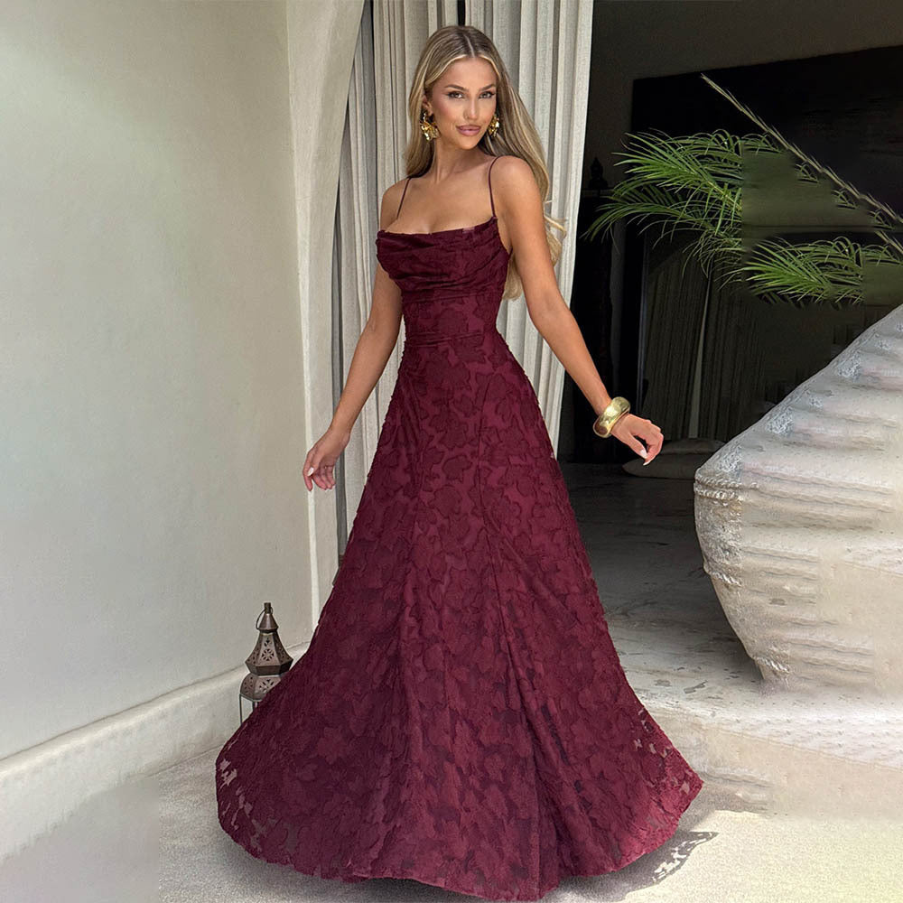 Spice Girls wine red spaghetti strap dress
