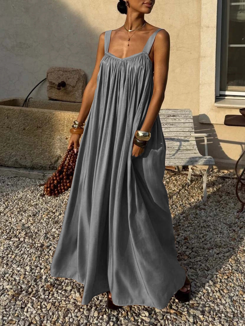 Vestido Lencerío Plisado Estilo Francés Elegante