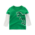 Camiseta Infantil de Manga Larga con Estampado Cartoon — Algodón 100%