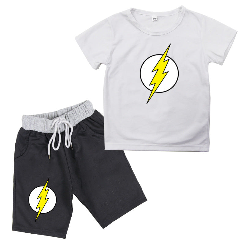 Conjunto Flash de Algodón de Manga Corta para Niño — Superhéroe Verano