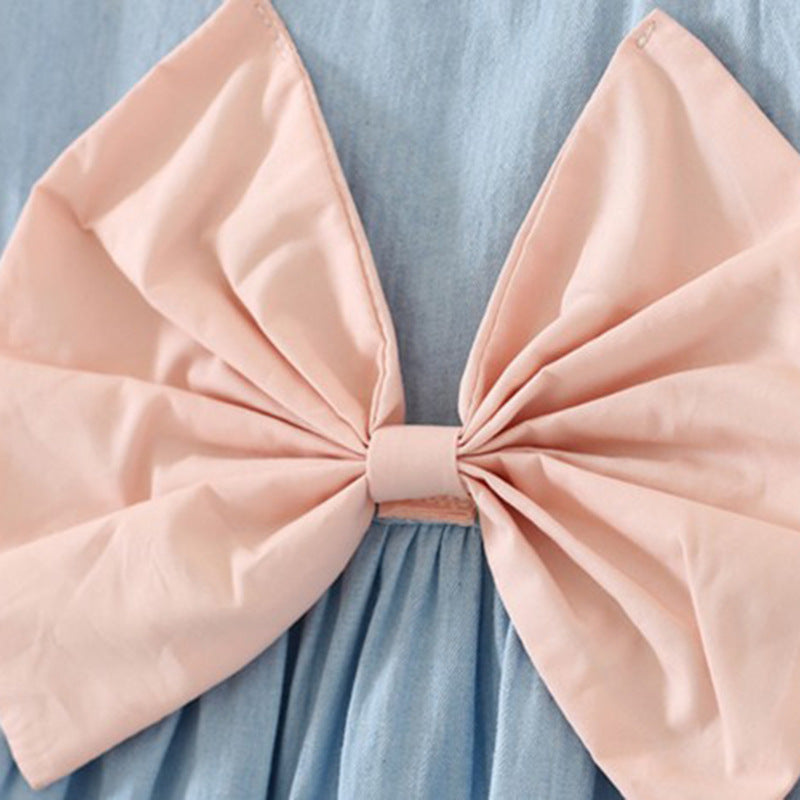 Vestido Vaquero con Lazo para Niña — Algodón Verano