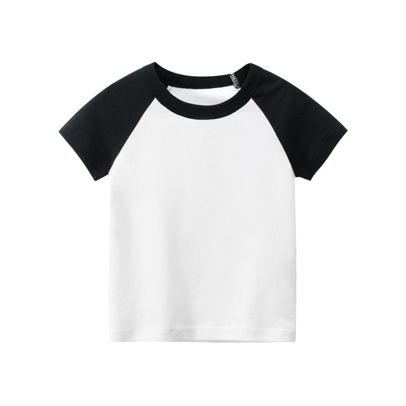 Camiseta Infantil Manga Corta Color Liso — Algodón Básica