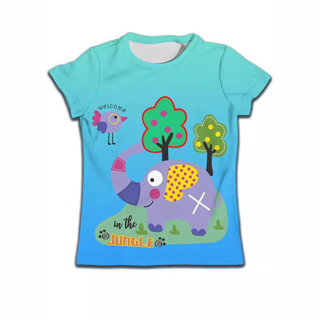 Camiseta Infantil con Estampado de Dibujo — Algodón Niños