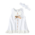 Vestido Sin Mangas con Lazo para Bebé Niña — Poliéster Blanco