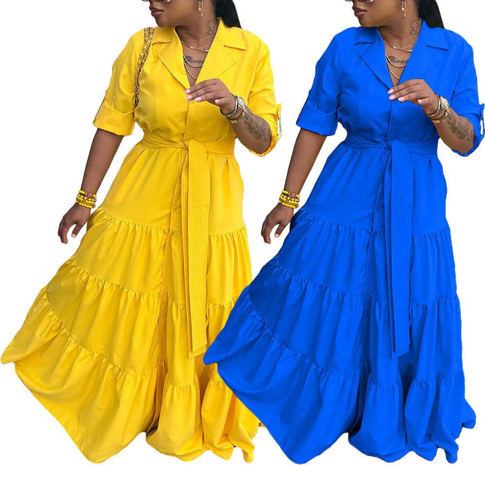 Women's multi-colored patchwork dress, ideal for spring/summer.