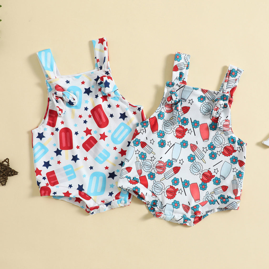 Pantalón con Tirantes y Estampado Infantil para Bebé Niña — Seda de Leche