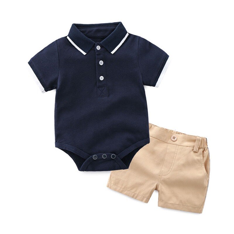 Conjunto para Bebé de Dos Piezas: Body Polo y Pantalón Corto — Estilo desde el Primer Día