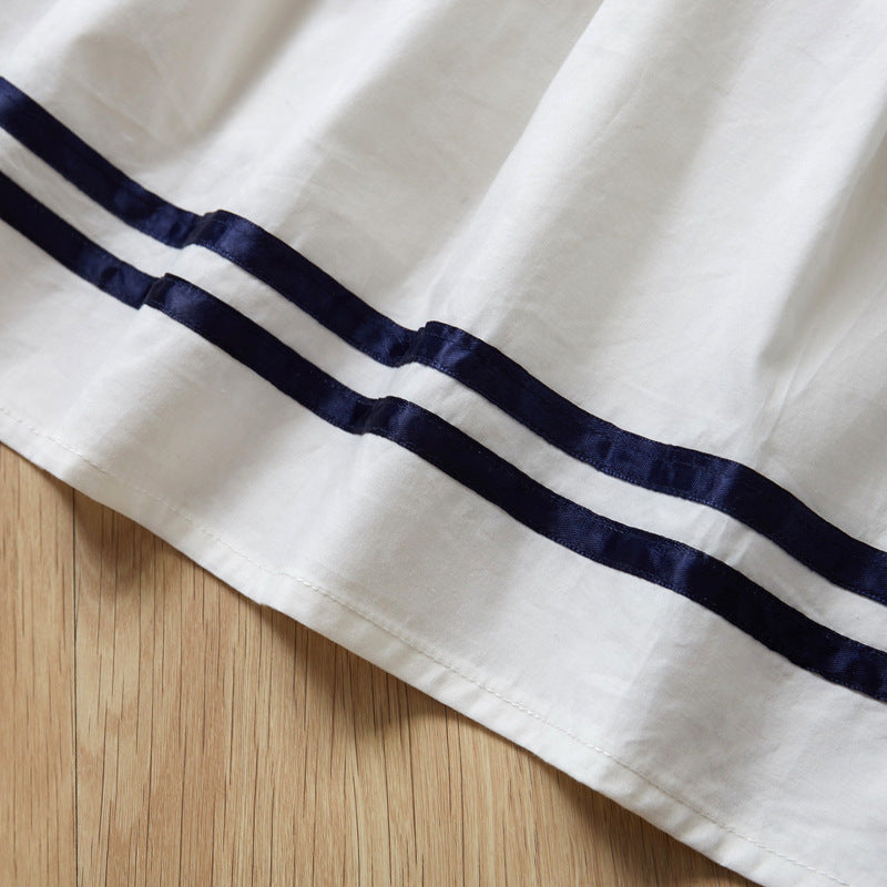 Vestido de Marinera Blanco y Azul Marino para Niñas