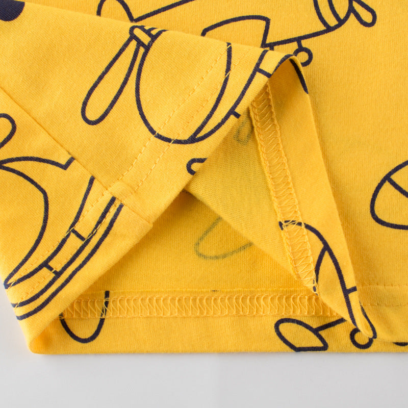 Camiseta de Manga Corta con Estampado Cartoon para Niños — Estilo Coreano