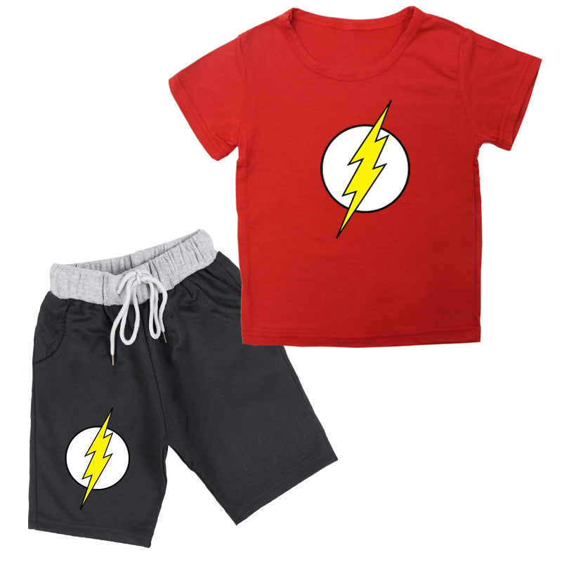 Conjunto Flash de Algodón de Manga Corta para Niño — Superhéroe Verano