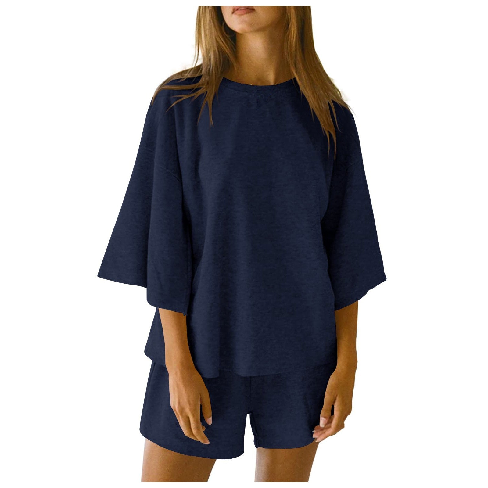 Conjunto casual de moda para mujer con shorts de cintura elástica