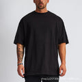 Camiseta de manga corta para hombre, de algodón puro y corte holgado
