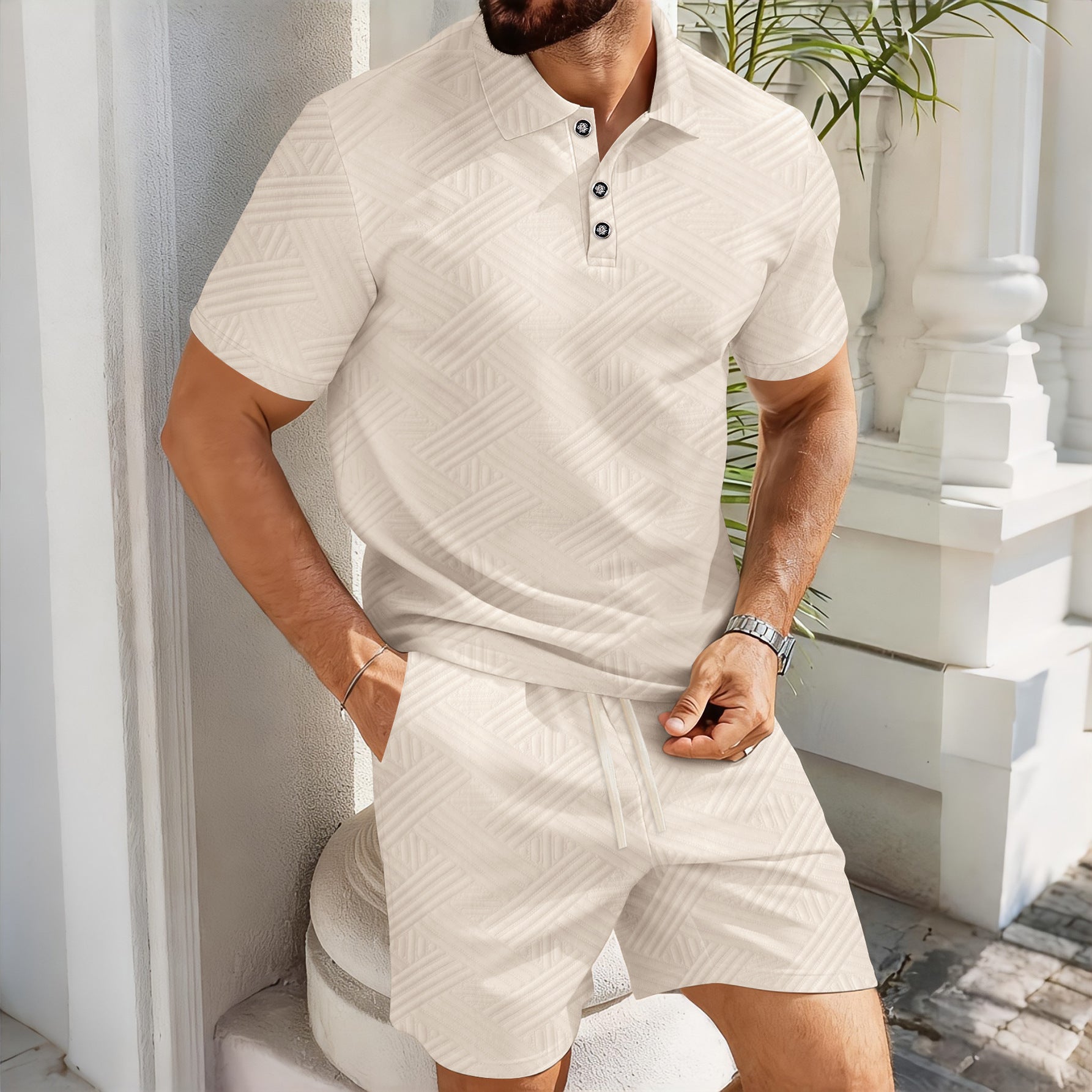 Conjunto de verano de manga corta y shorts para mujer
