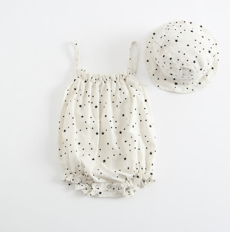 Baby girl romper with hat
