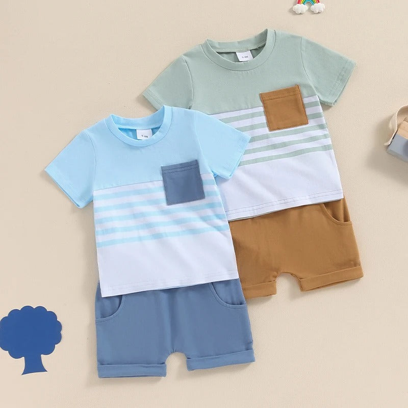 Traje de Pantalón Corto y Camiseta de Algodón para Niño — Cómodo y Elegante