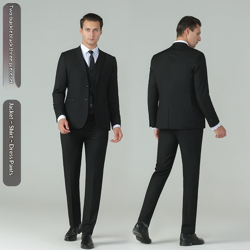 Traje formal elegante y casual para hombre, de corte ajustado.