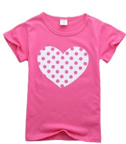 Camiseta Manga Corta con Lunares para Niña — Algodón