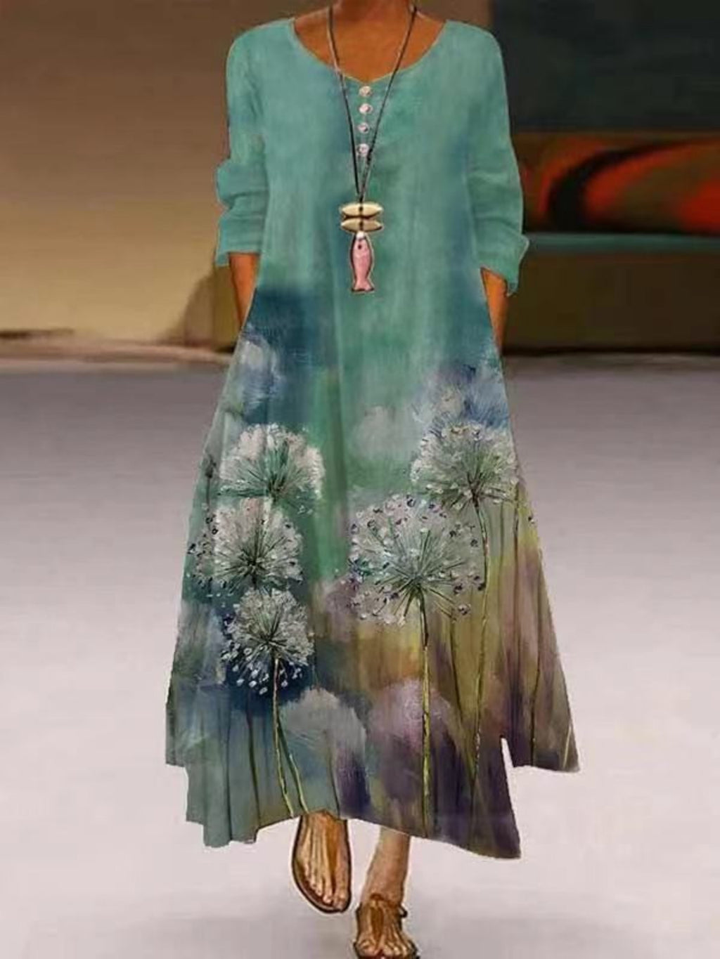 vestido de manga larga