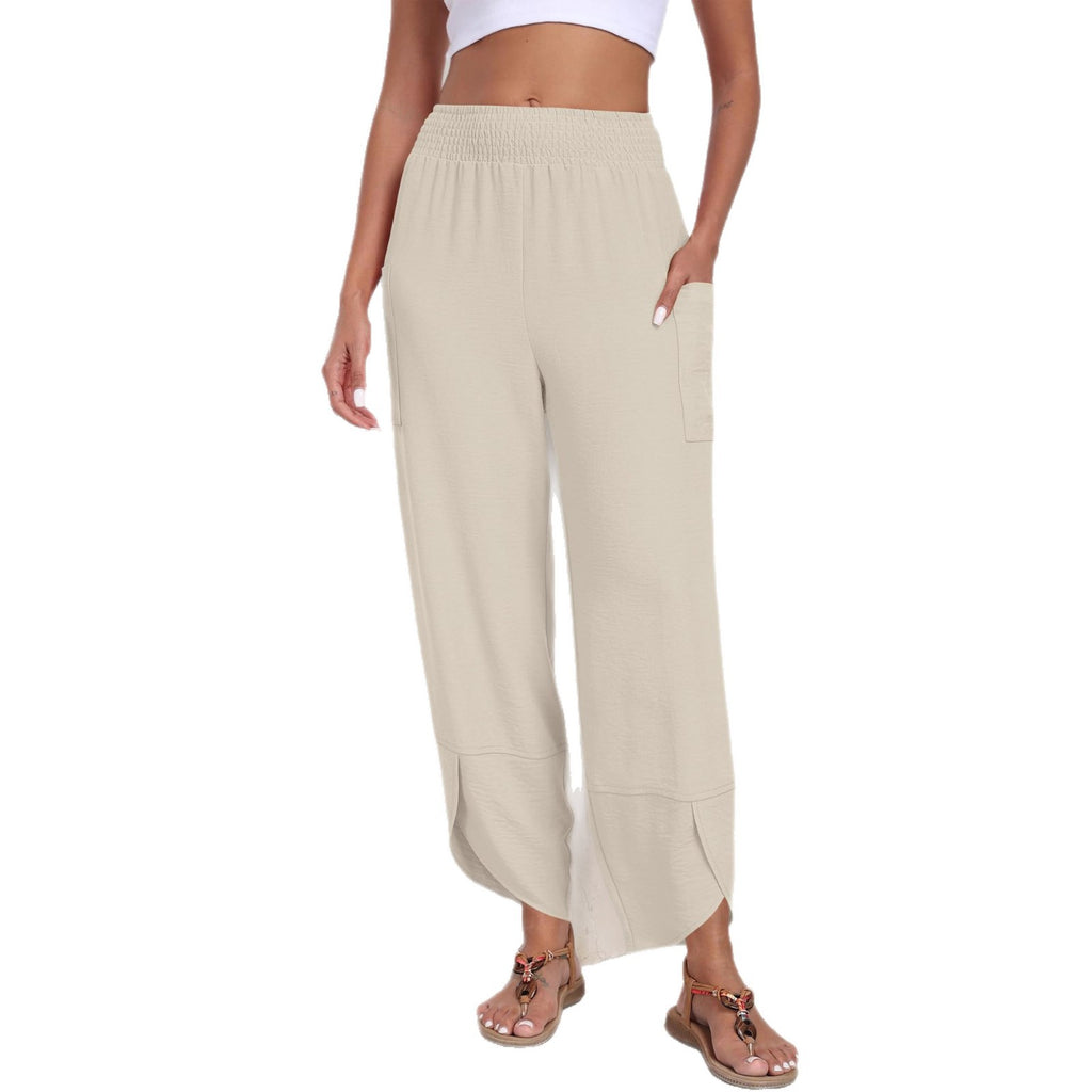 Pantalones cortos holgados de talle alto y color liso con bolsillos laterales, ideales para el verano