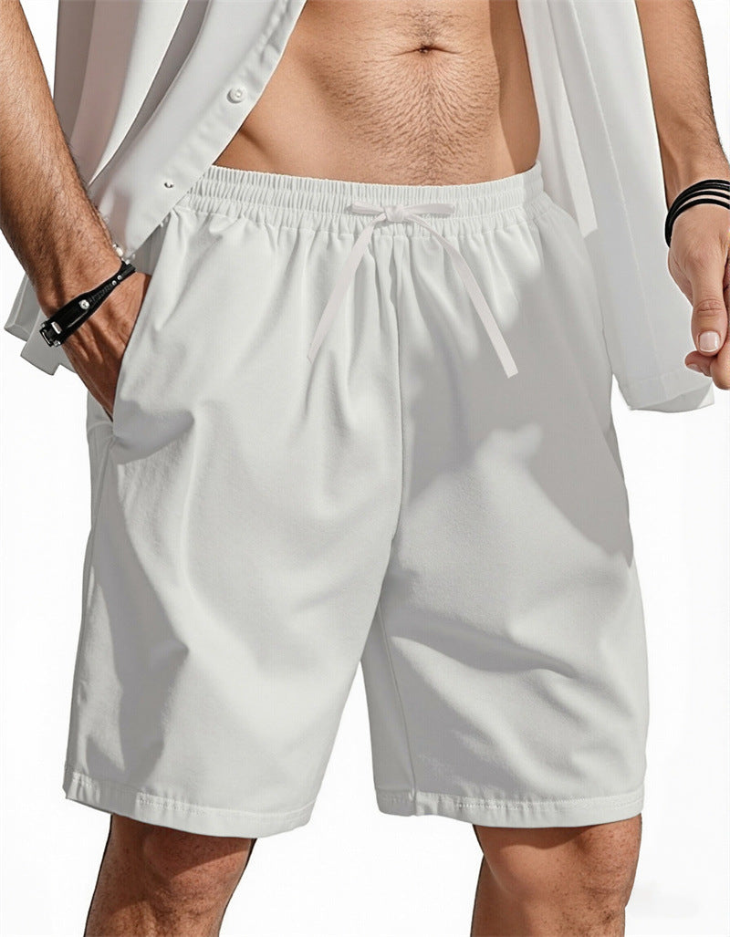 Pantalones cortos casuales de algodón y lino de tallas grandes