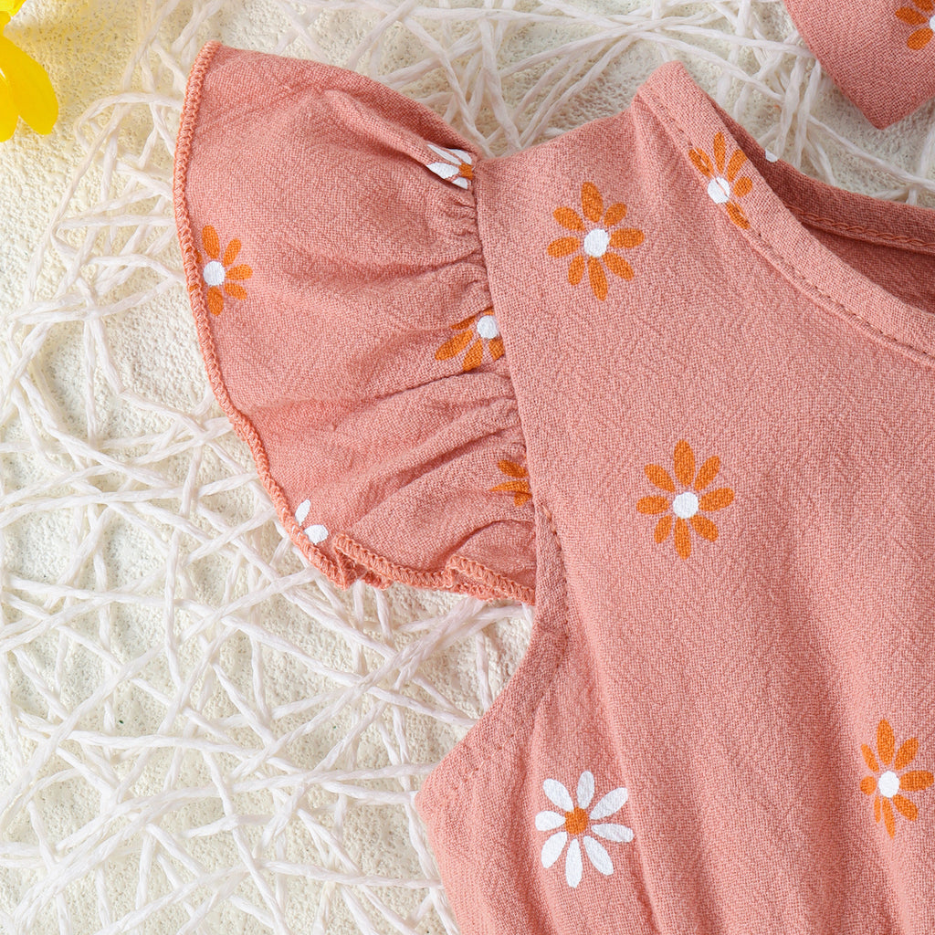 Mono Estampado Multicolor para Bebé con Tocado de Lazo — Algodón