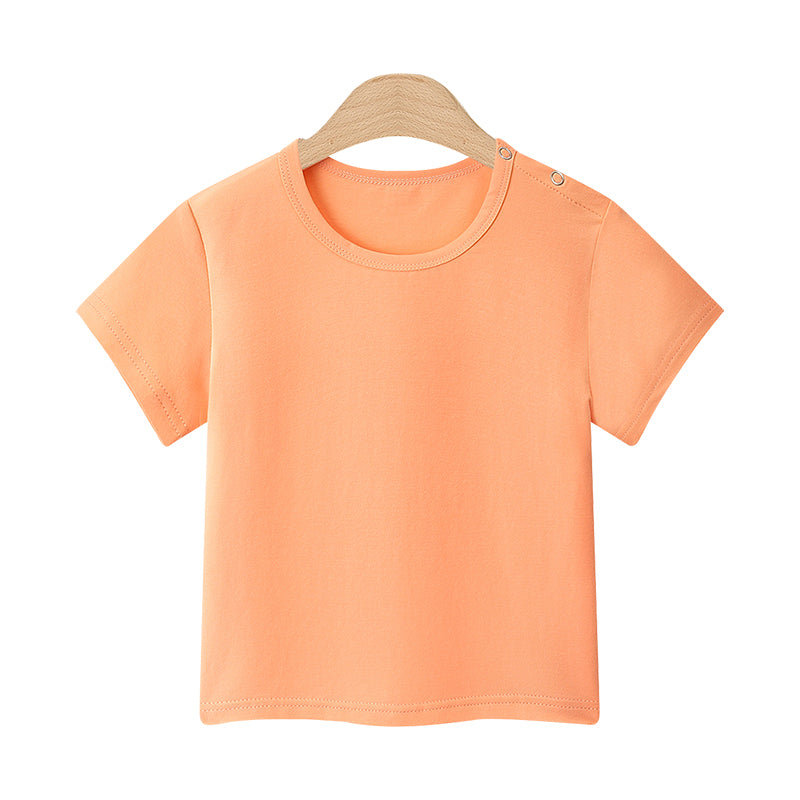 Camiseta de Manga Corta de Algodón para Niños — Suave y Versátil