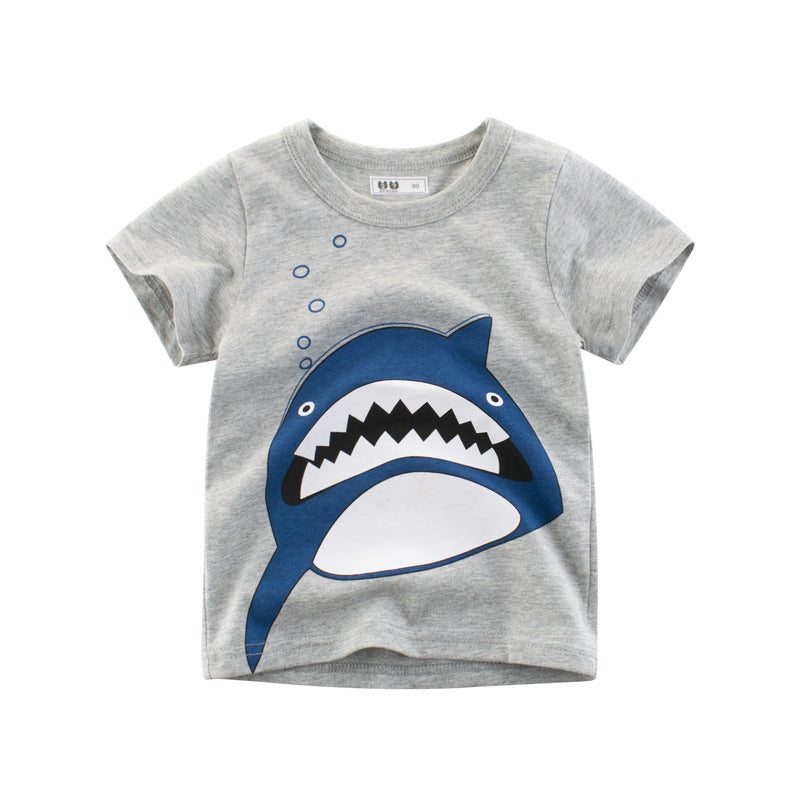 Camiseta de Niño con Estampado de Tiburón — Divertida y Fresca
