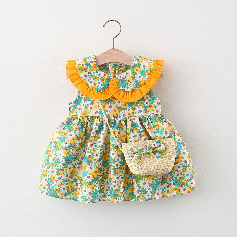 Vestido de Moda para Bebé Niña — Flores Estilo Coreano Verano