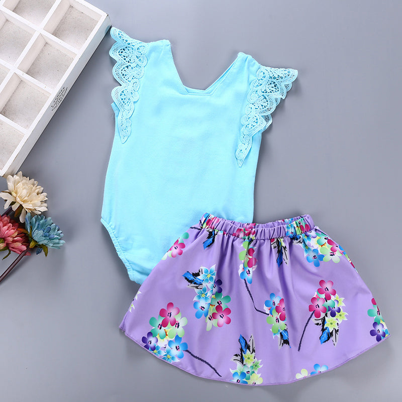 Traje de Dos Piezas para Bebé — Algodón 90% con Falda