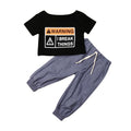KID'S OUTFIT WITH LETTER PRINT