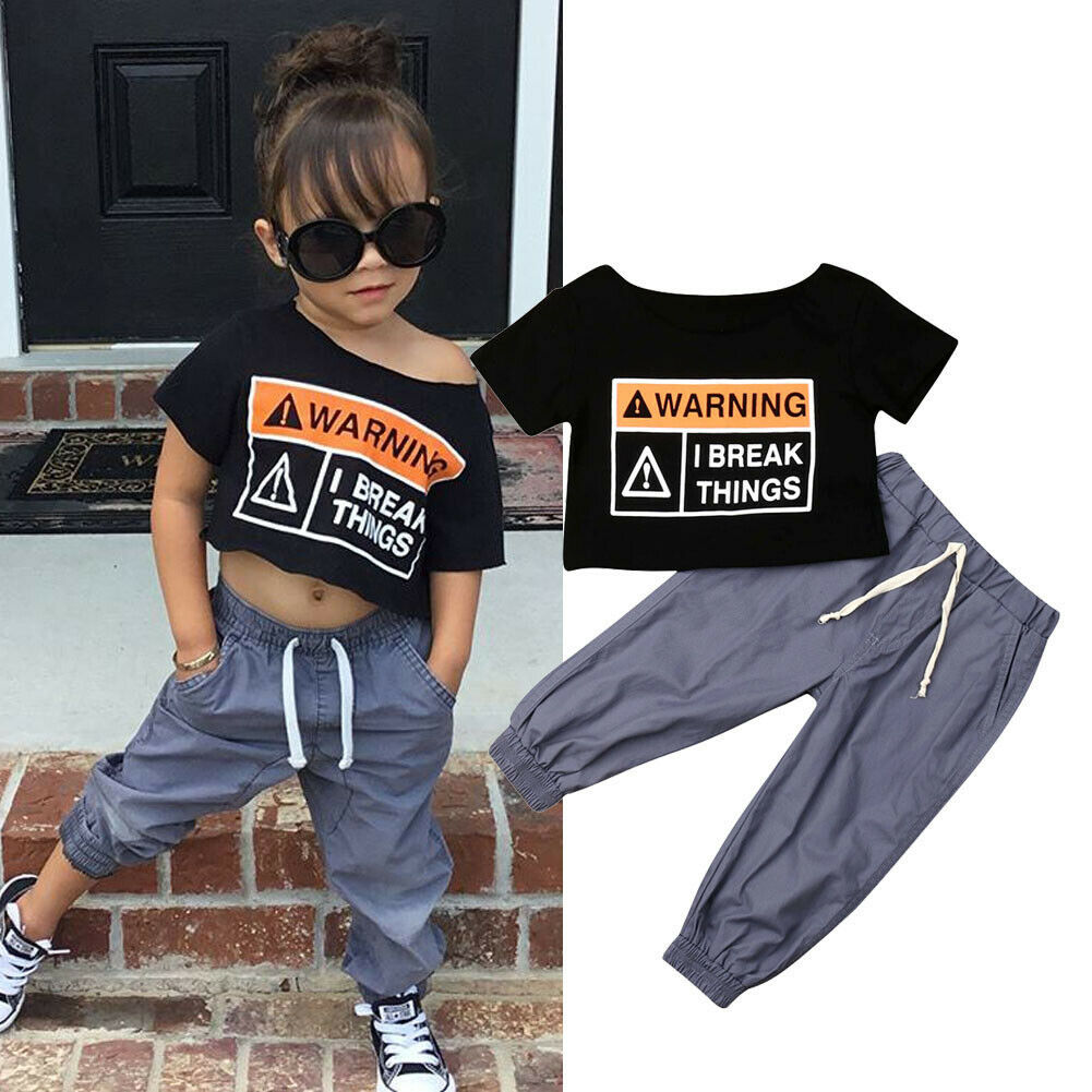 KID'S OUTFIT WITH LETTER PRINT