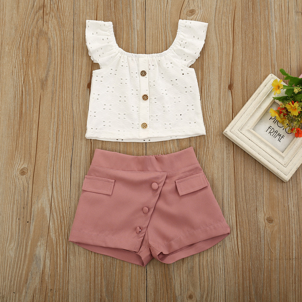Conjunto de Niña para Vestir — Algodón Camiseta y Pantalón