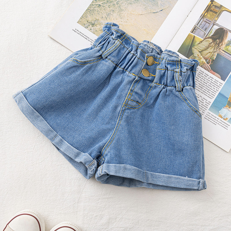 Pantalón Corto Vaquero para Niñas — Estilo Casual Primavera Verano